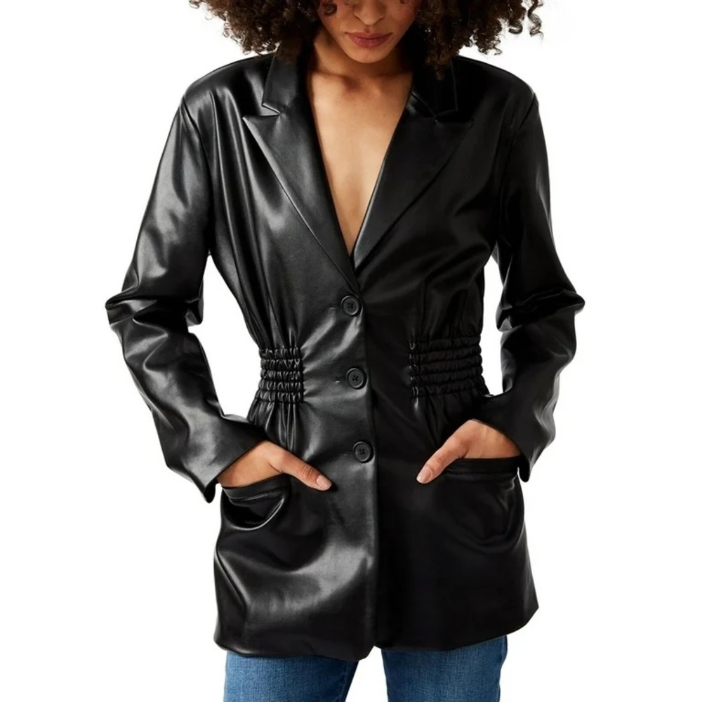 Women's Black Vegan Leather Jacket